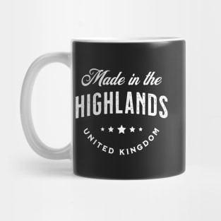 Made In The Highlands, UK - Vintage Logo Text Design Mug